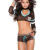 Football Fantasy Cami Booty Shorts Black O/S
