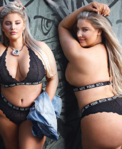 Fantasy Lingerie Not Your Bitch Bralette Set-Black Queen