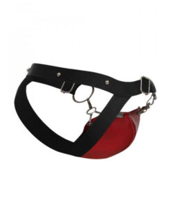 Alternative view of Male Basics Dngeon Snap Jockstrap Red O/s (hanging)