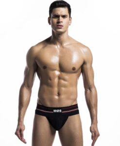 Alternative view of Mob Fetish Jockstrap Black Medium 3in Waistband(bulk)