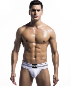 Alternative view of Mob Fetish Jockstrap White Medium 3in Waistband(bulk)