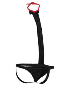 Alternative view of Mob Tuxedo Lace Thong Black L/xl