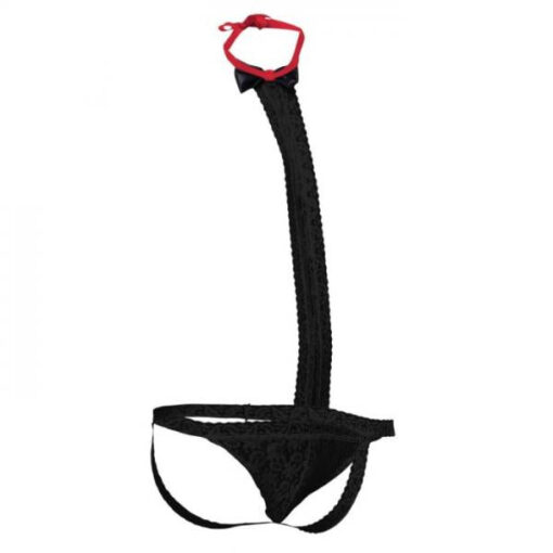 Mob Tuxedo Lace Thong Black S/m - Image 2