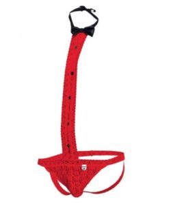 Mob Tuxedo Lace Thong Red L/xl