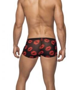 Alternative view of Kiss Me Mini Shorts Sheer Lips Black Medium