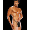 Male power g-string w/straps and rings small/medium - black