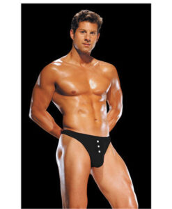 Alternative view of Male power e-z access button thong large/x large - black