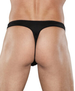 Male power zipper thong black l/xl