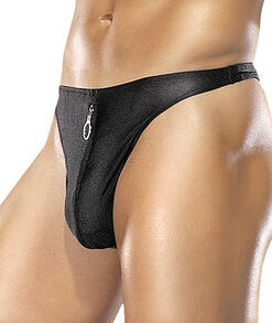 Zipper Thong Black S/M