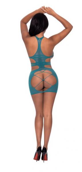 Seamless Halter Dress Teal O/s - Image 3