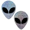 Pastease Silver Glitter Alien With Black Eyes Pasties