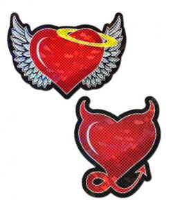Pastease Devil Heart Red Glitter Hearts W/ Wings