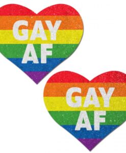 Pastease Glitter Rainbow Gay AF Hearts Pasties