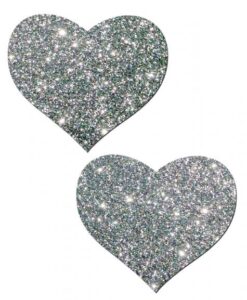 Heart Silver Glitter Pasties O/S