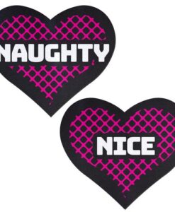 Pastease Naughty & Nice Heart Black, Pink Pasties
