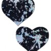 Pastease Splatter Holographic Heart Black/silver