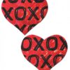 Pastease Shattered Glass Disco Ball Red With Black XO Heart