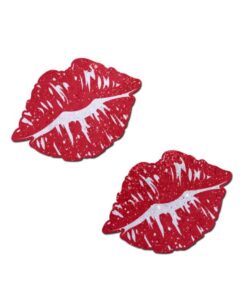 Alternative view of Pastease Sparkly Red Kissing Lips Pasties