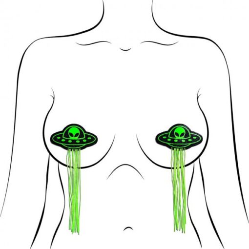 Pastease Ufo Alien Tassels Glow In The Dark - Image 2