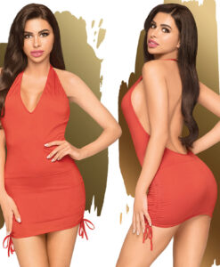 Penthouse Earth-Shaker Mini Dress With Thong-Red S/M