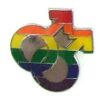 Gaysentials Lapel Pin Rainbow Double Male