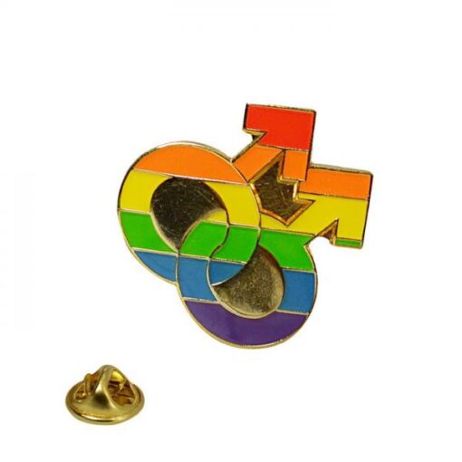Gaysentials Lapel Pin Rainbow Double Male - Image 2