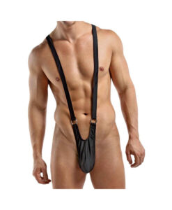 Male Power Nylon Lycra Sling With Rings Black S/M