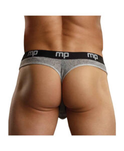 Alternative view of Heather Rib Enhancer Low Rise Thong Smoke X-Large