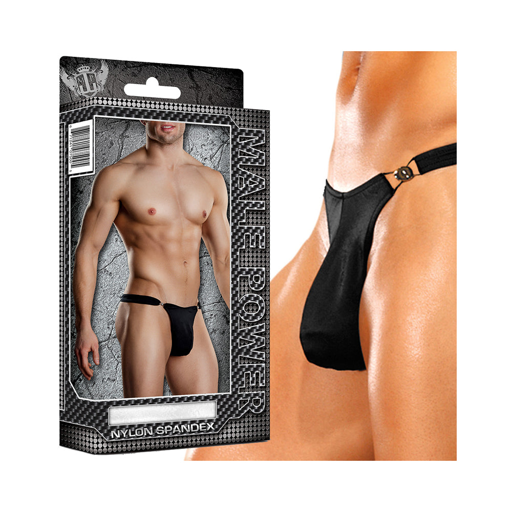 Male Power Bong Clip Thong S/M Black Underwear - Image 3