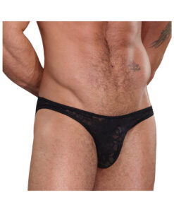 Male Power Lace Wonder Bikini Black Medium