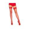 Stay Up Lycra Industrial Fishnet Thigh High Red O/s