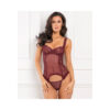 Grand Finale 2pc Ruffle Teddy Burgundy M/l