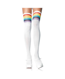 Over The Rainbow Opaque Thigh Highs O/S Multicolor