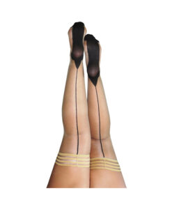Kixies Ruby Nude Black Back Seam Size D