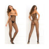 Criss-cross Backstrap Fishnet Bodystocking Black Queen Size