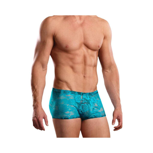 Mini Shorts Neon Lace Turquoise Blue Large - Image 3