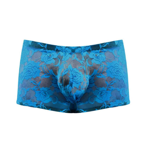 Mini Shorts Neon Lace Turquoise Blue Large