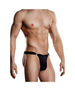 Male Power Bong Clip Thong S/M Black Underwear