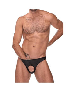 Male Power Nylon Lycra Pouchless Briefs Black OS