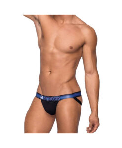 Alternative view of Male Power Pocket Pouch Jock With Pocket Cavity Black Sm