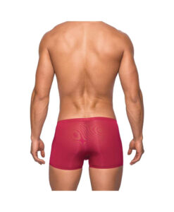 Alternative view of Male Power Seamless Sleek Sleek Short W/sheer Pouch Wine Small