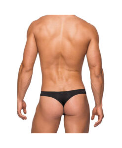 Alternative view of Male Power Seamless Sleek Sleek Thong W/sheer  Pouch Black Lx