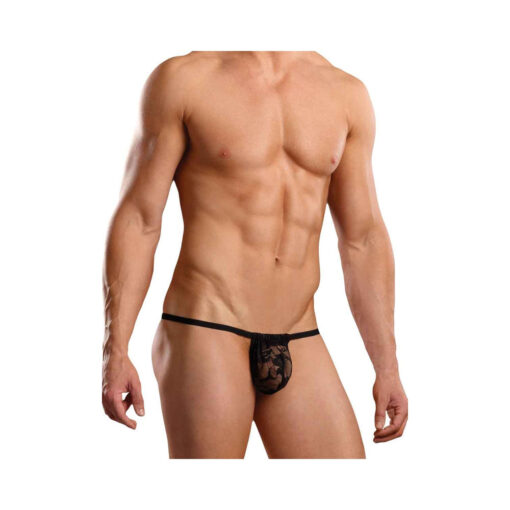 Male Power Stretch Lace Posing Strap One Size - Image 3